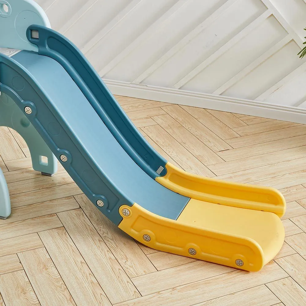 2 In 1 Kids Slide Climber with Toy Basketball Hoop for Indoor and Outdoor