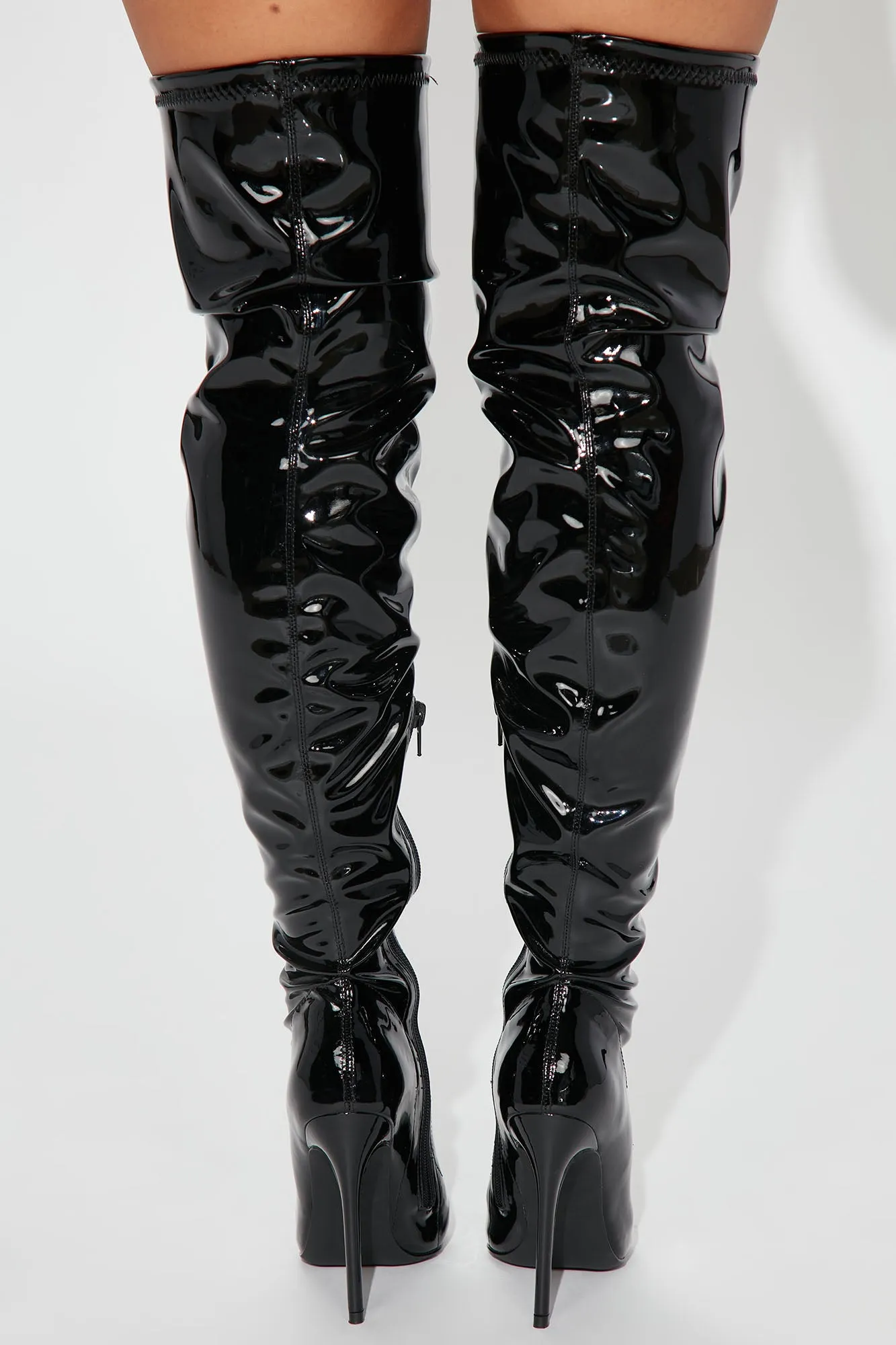 After Dark Over The Knee Boots - Black