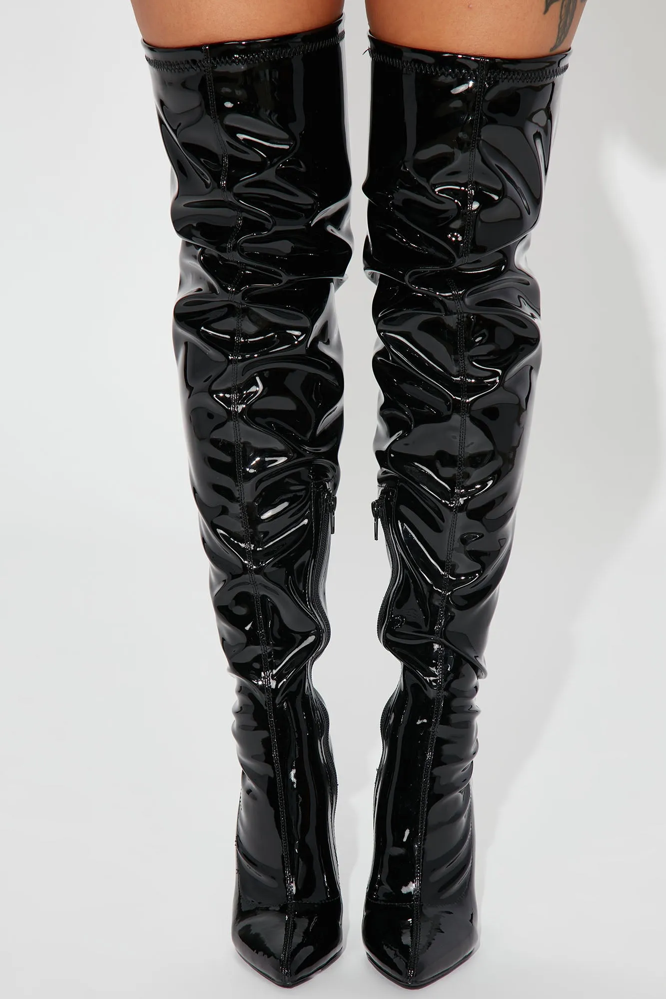 After Dark Over The Knee Boots - Black