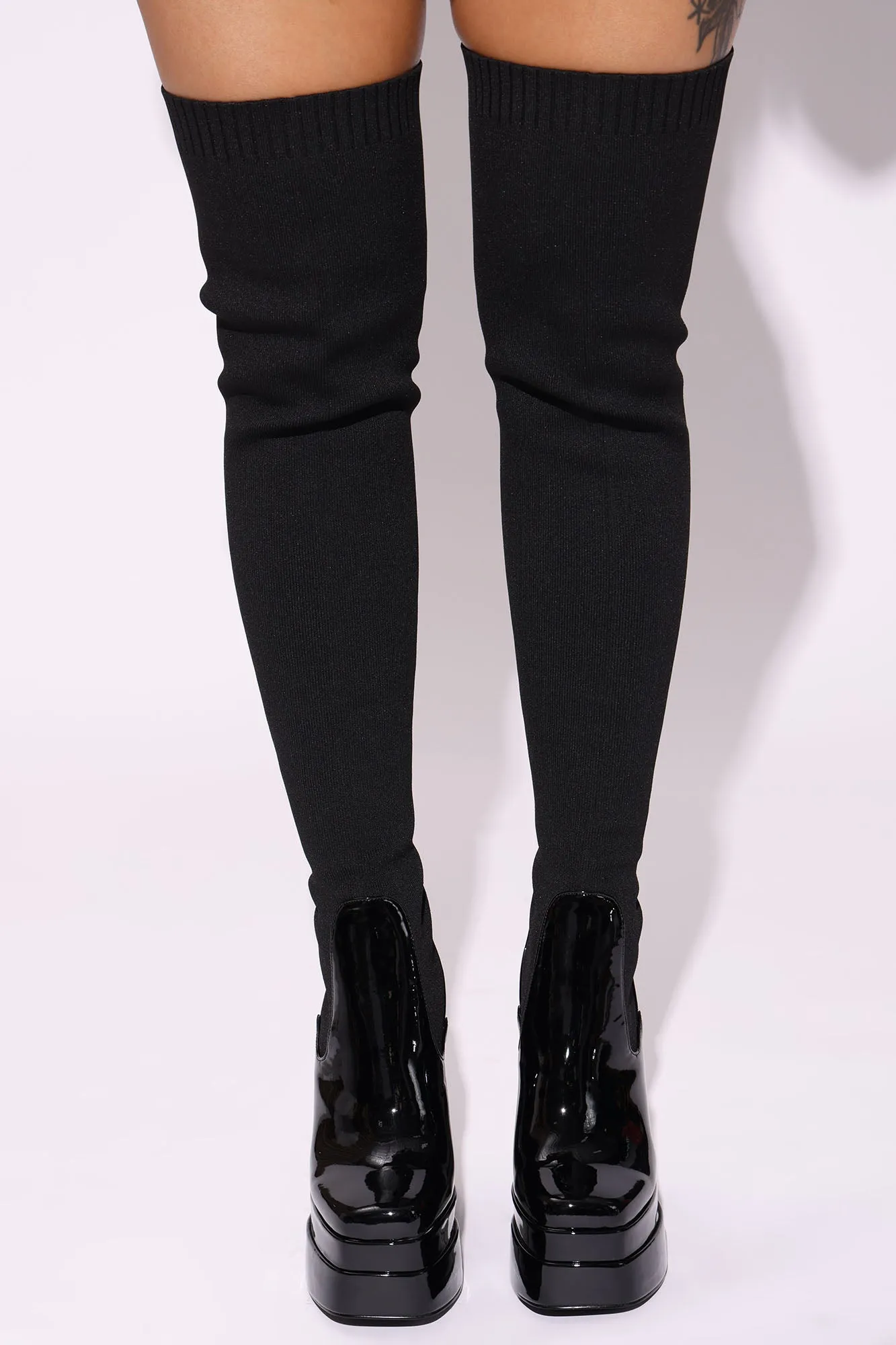 Alana Over The Knee Boots - Black