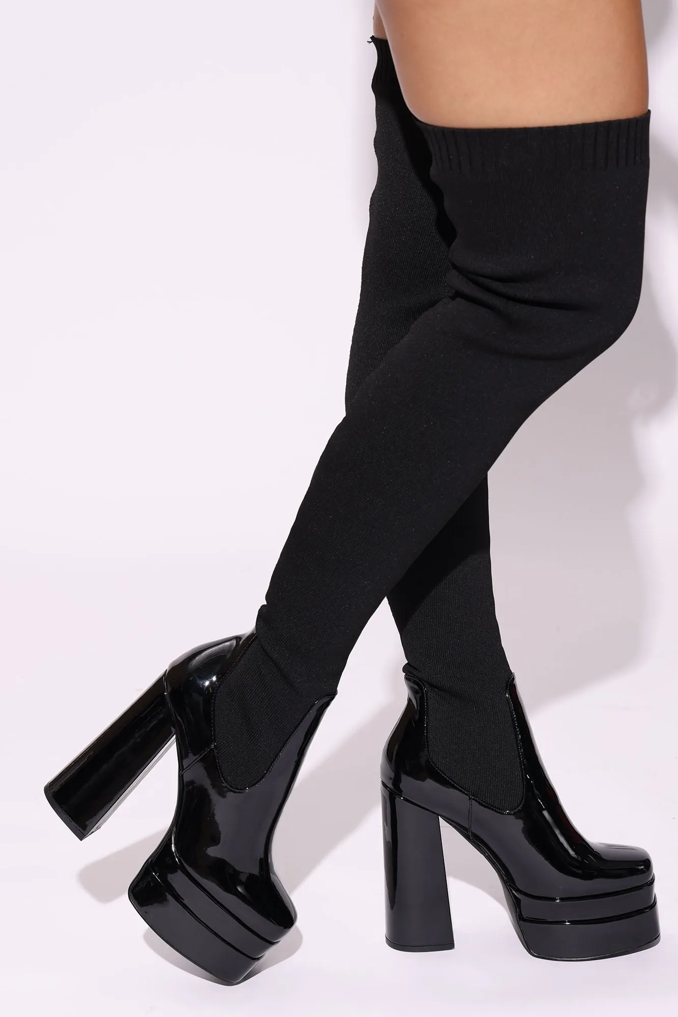 Alana Over The Knee Boots - Black