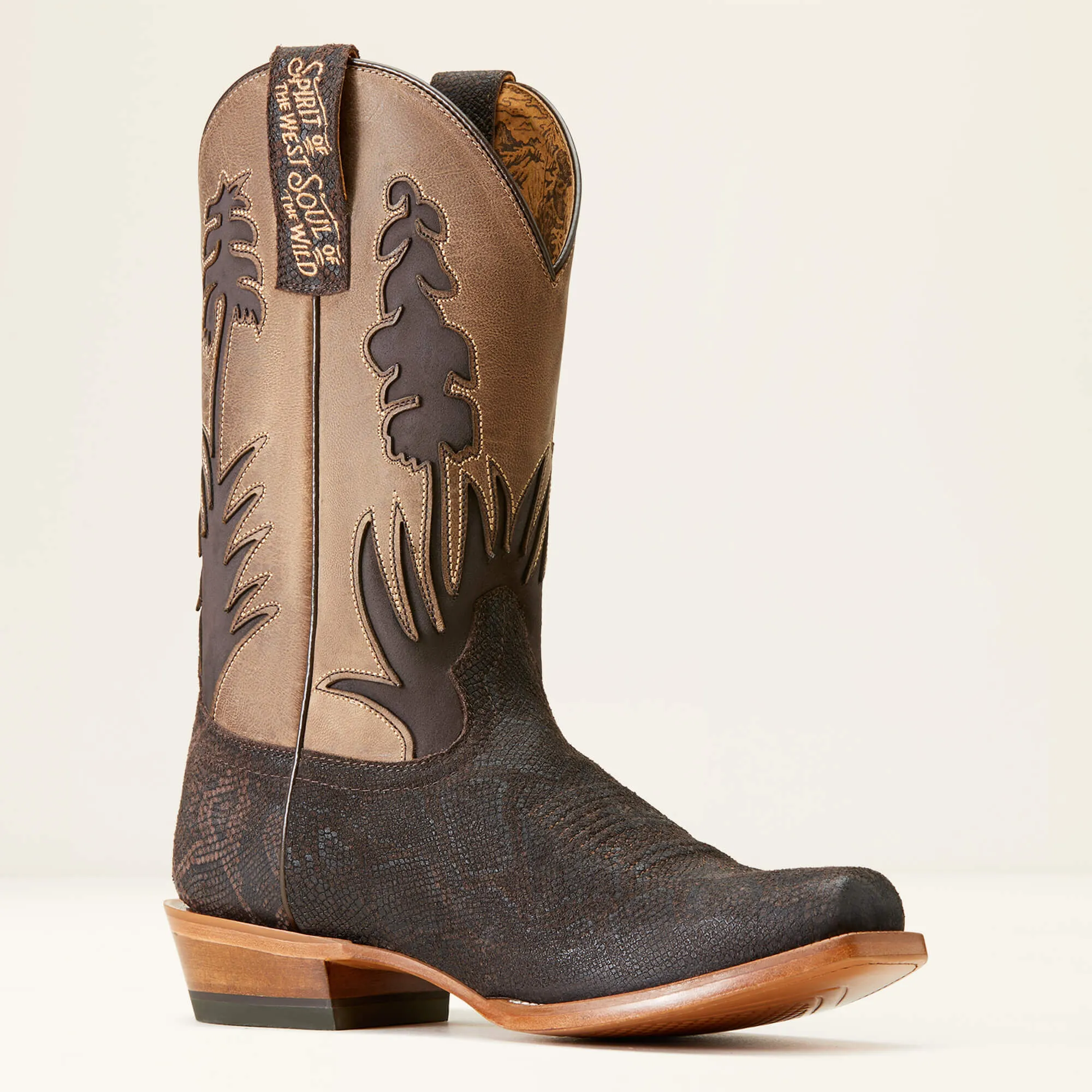 Ariat Men's Chocolate Snake Print Sendero High Stepper Blunt Toe Western Boots