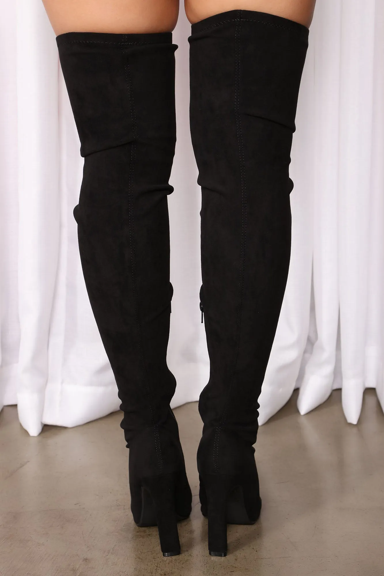 Bad Lil Vibe Over The Knee Boots - Black