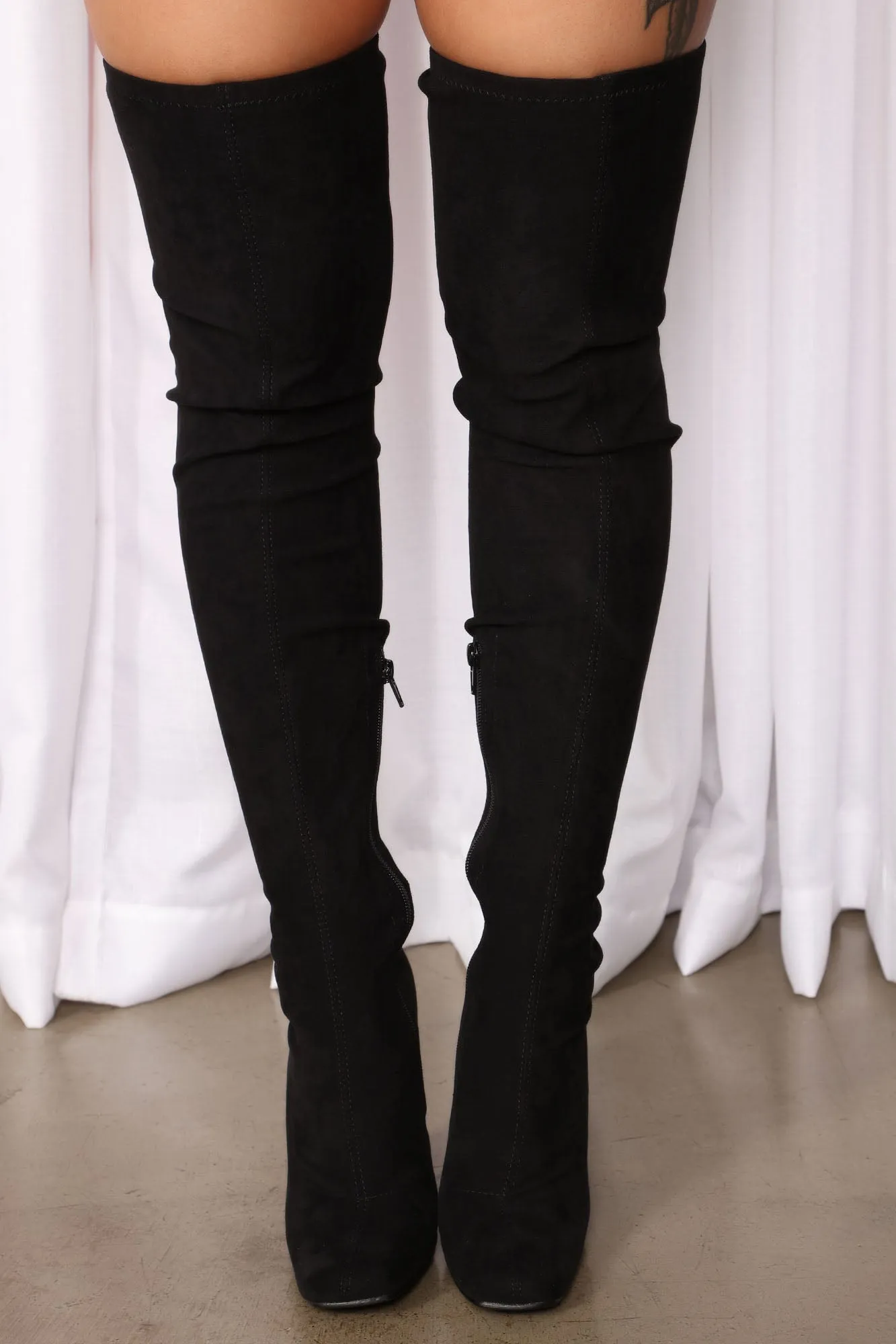 Bad Lil Vibe Over The Knee Boots - Black