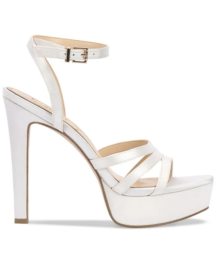 Balina Bridal Jessica Simpson Women's Ankle Strap Platform Sandals, White