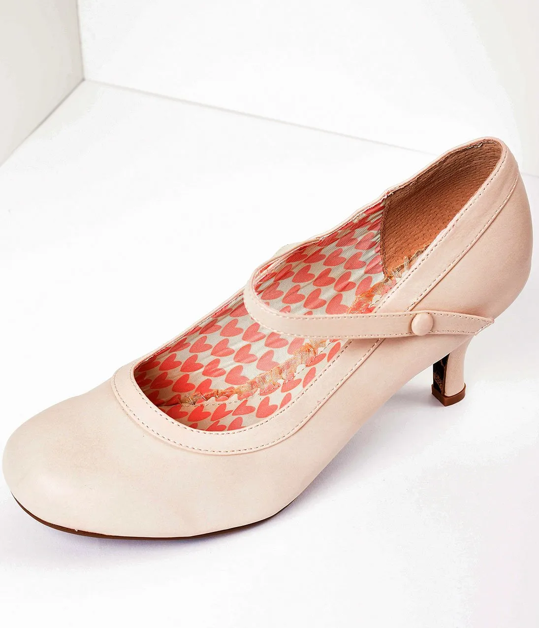 Bettie Page Nude Leatherette Bettie Retro Mary Jane Heels