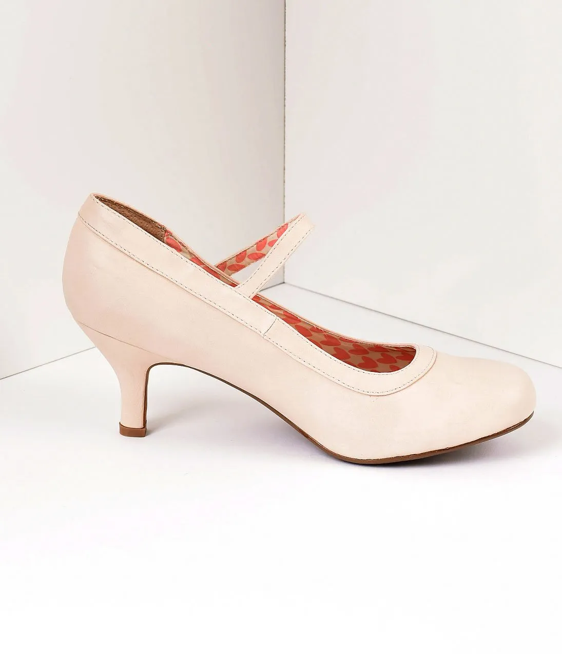 Bettie Page Nude Leatherette Bettie Retro Mary Jane Heels
