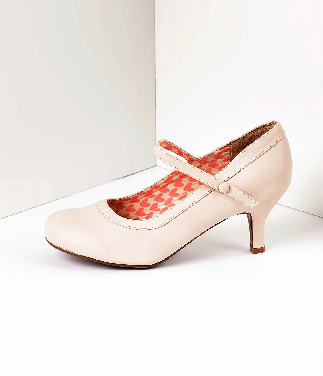 Bettie Page Nude Leatherette Bettie Retro Mary Jane Heels