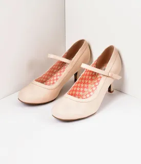 Bettie Page Nude Leatherette Bettie Retro Mary Jane Heels