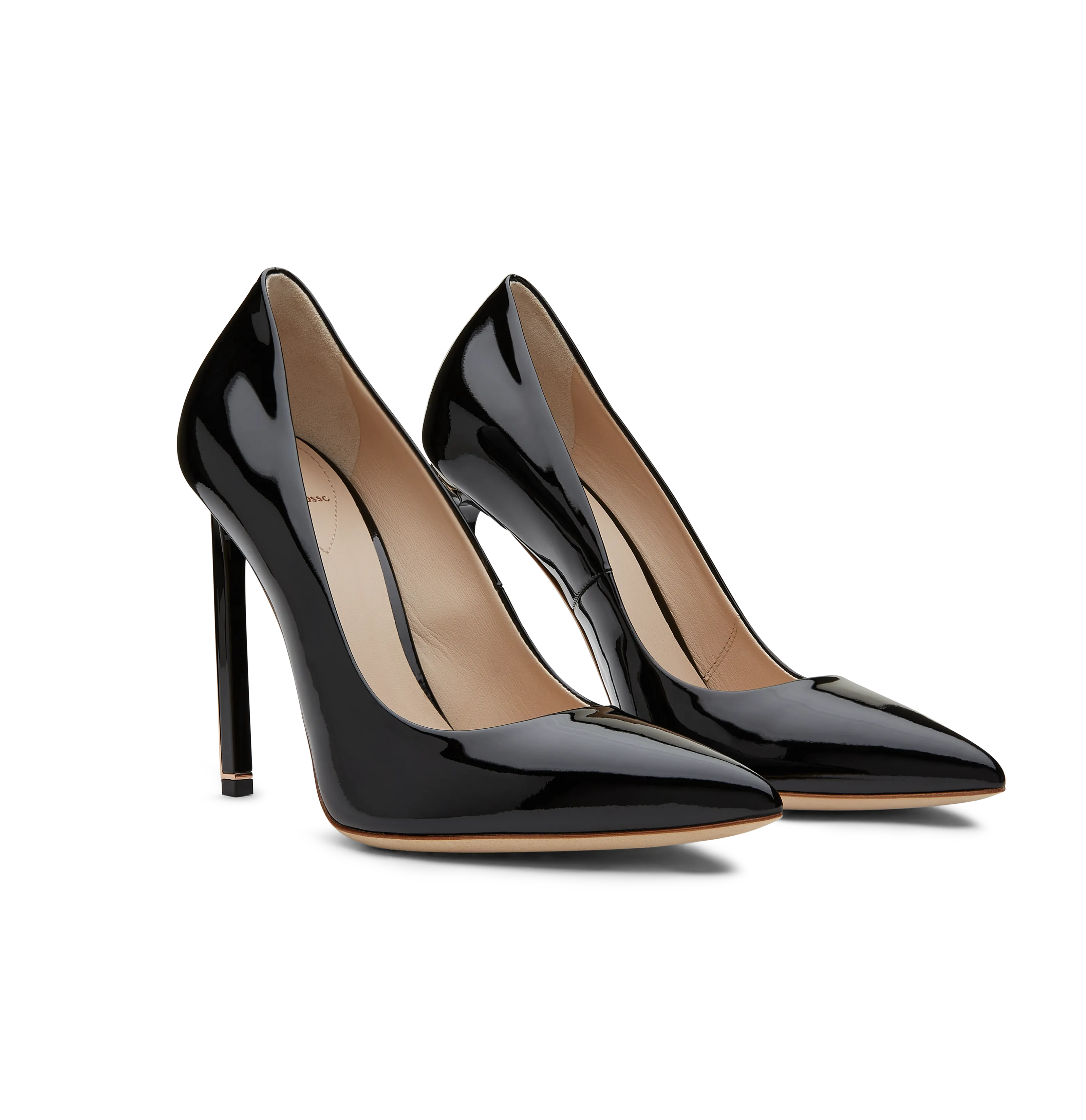 Black Patent Calf Leather With Rose Gold Hardware