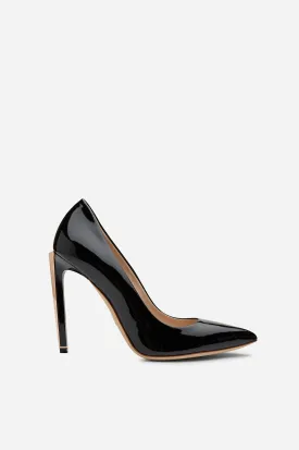 Black Patent Calf Leather With Rose Gold Hardware