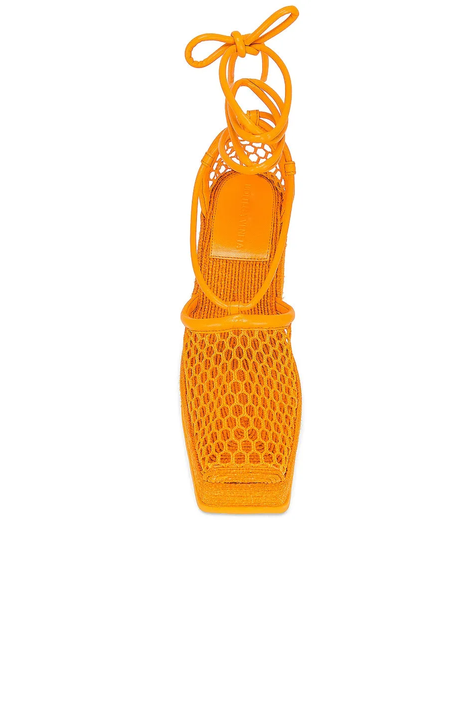 Bottega Veneta Stretch Lace Up Espadrilles, Tangerine