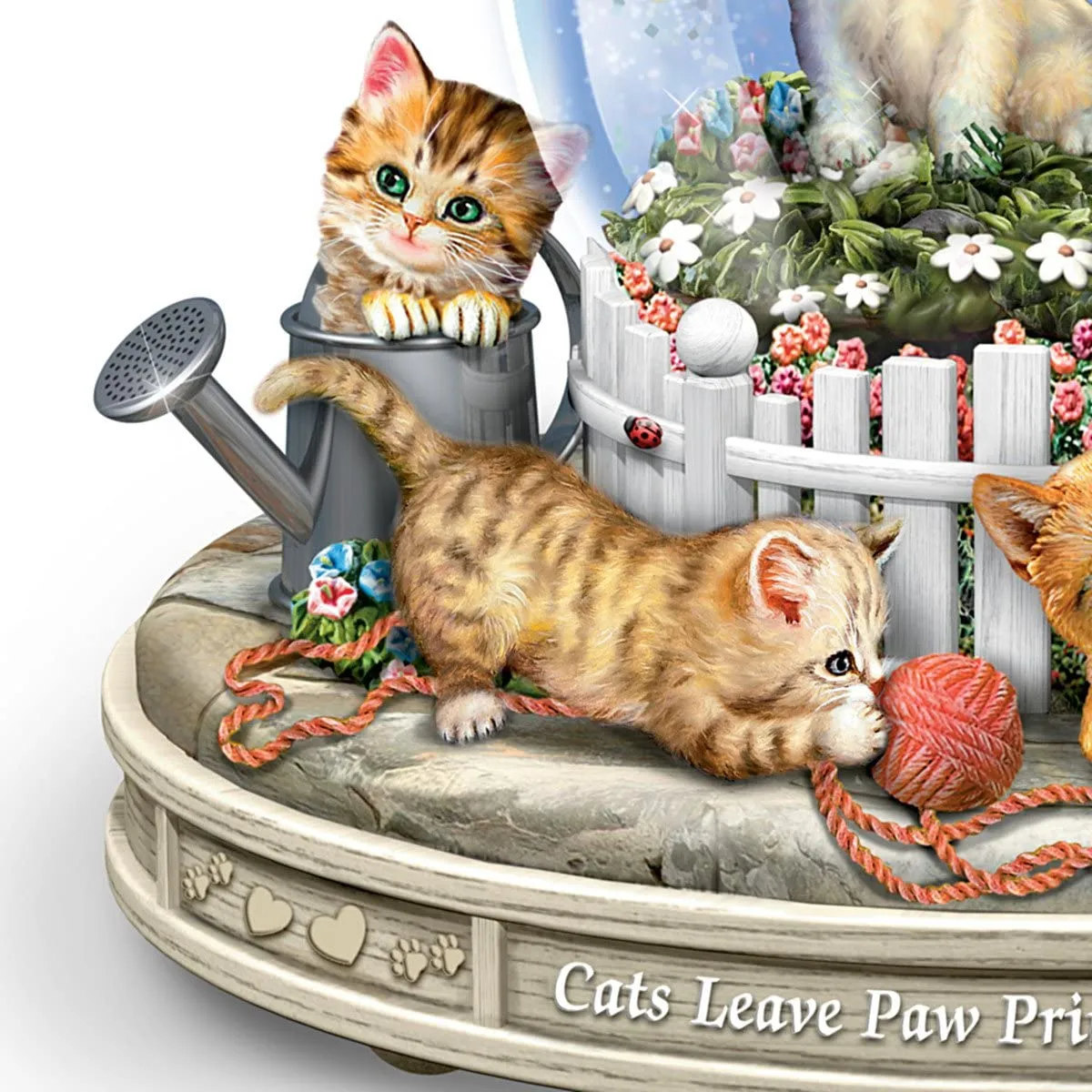 Bradford Exchange Jurgen Scholz Kittens Rotating Musical Glitter Globe: Paws-itively Precious