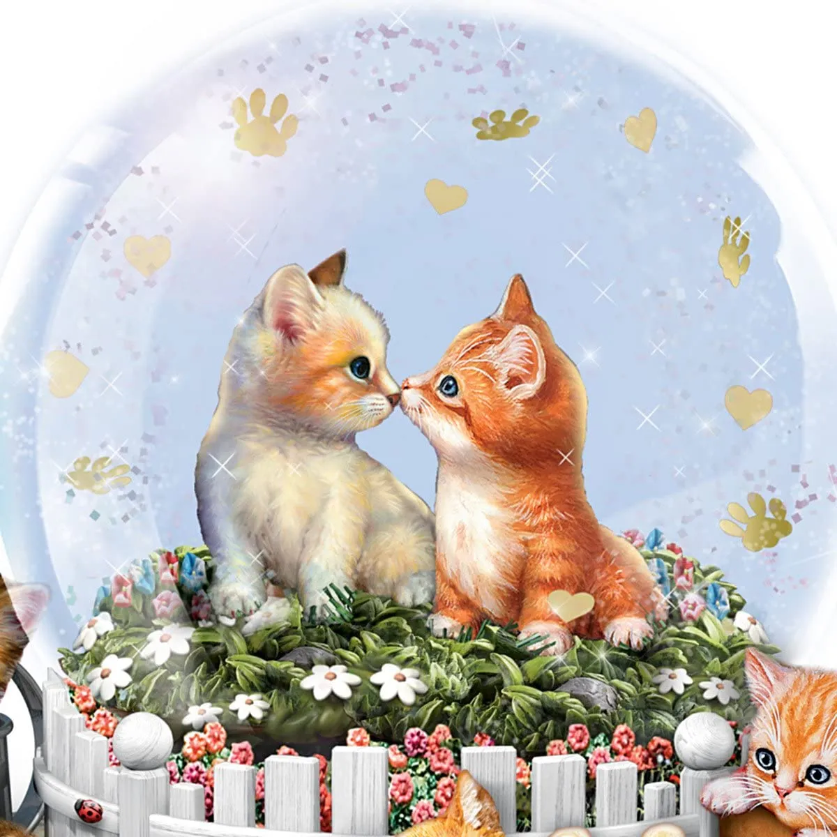 Bradford Exchange Jurgen Scholz Kittens Rotating Musical Glitter Globe: Paws-itively Precious