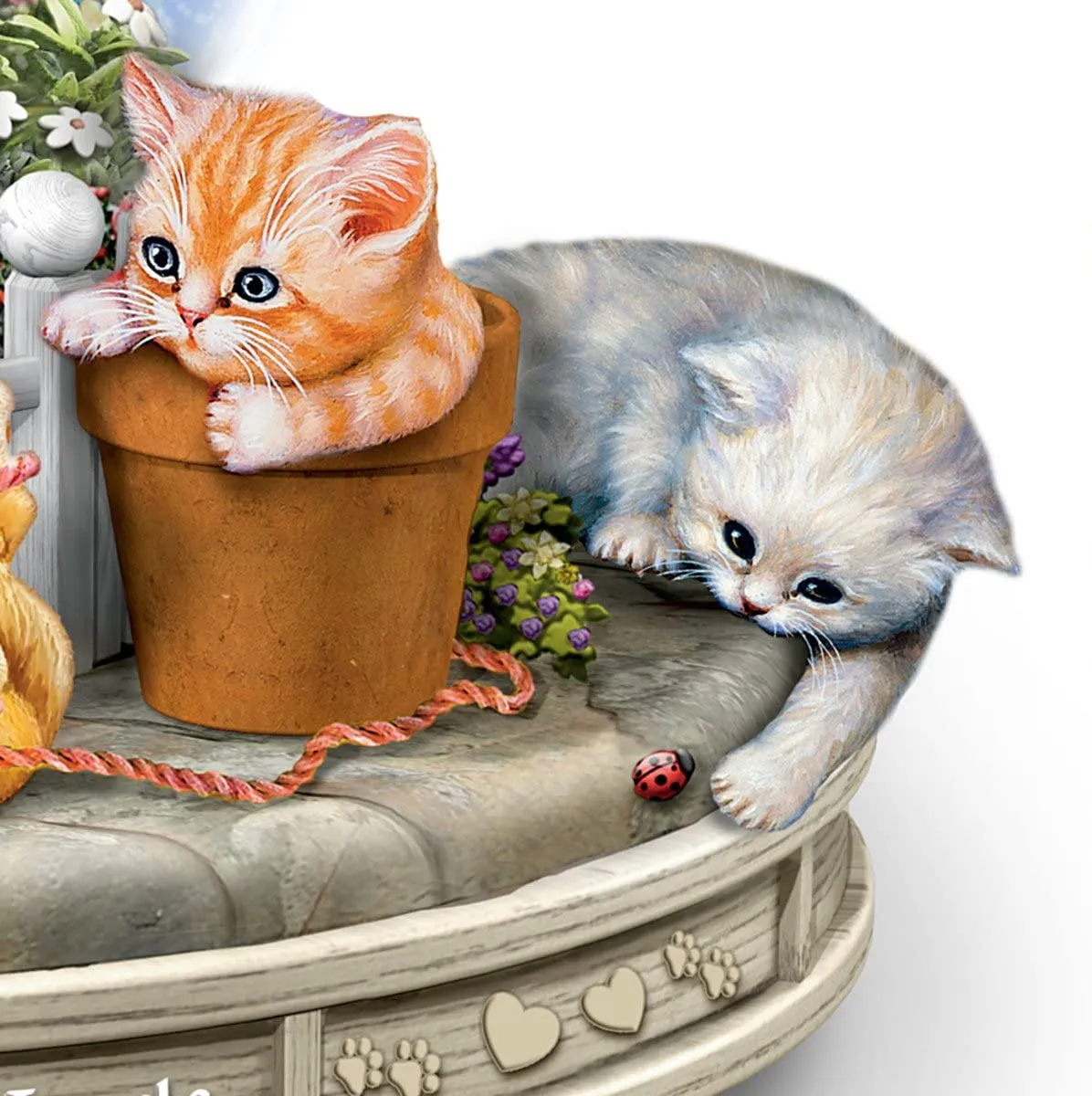 Bradford Exchange Jurgen Scholz Kittens Rotating Musical Glitter Globe: Paws-itively Precious