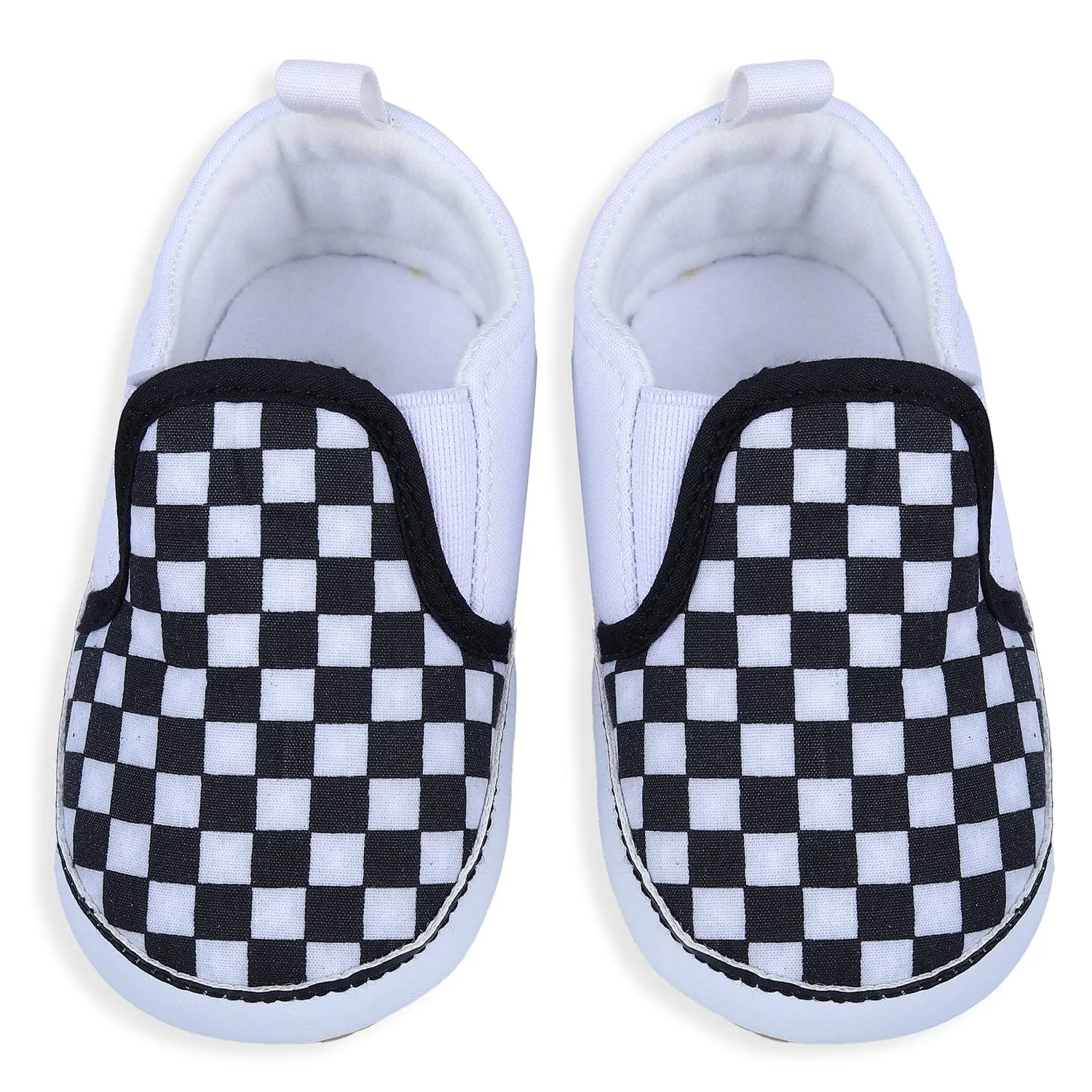 Classic Checkerboard Signature Comfortable Slip-On Booties - Black And White