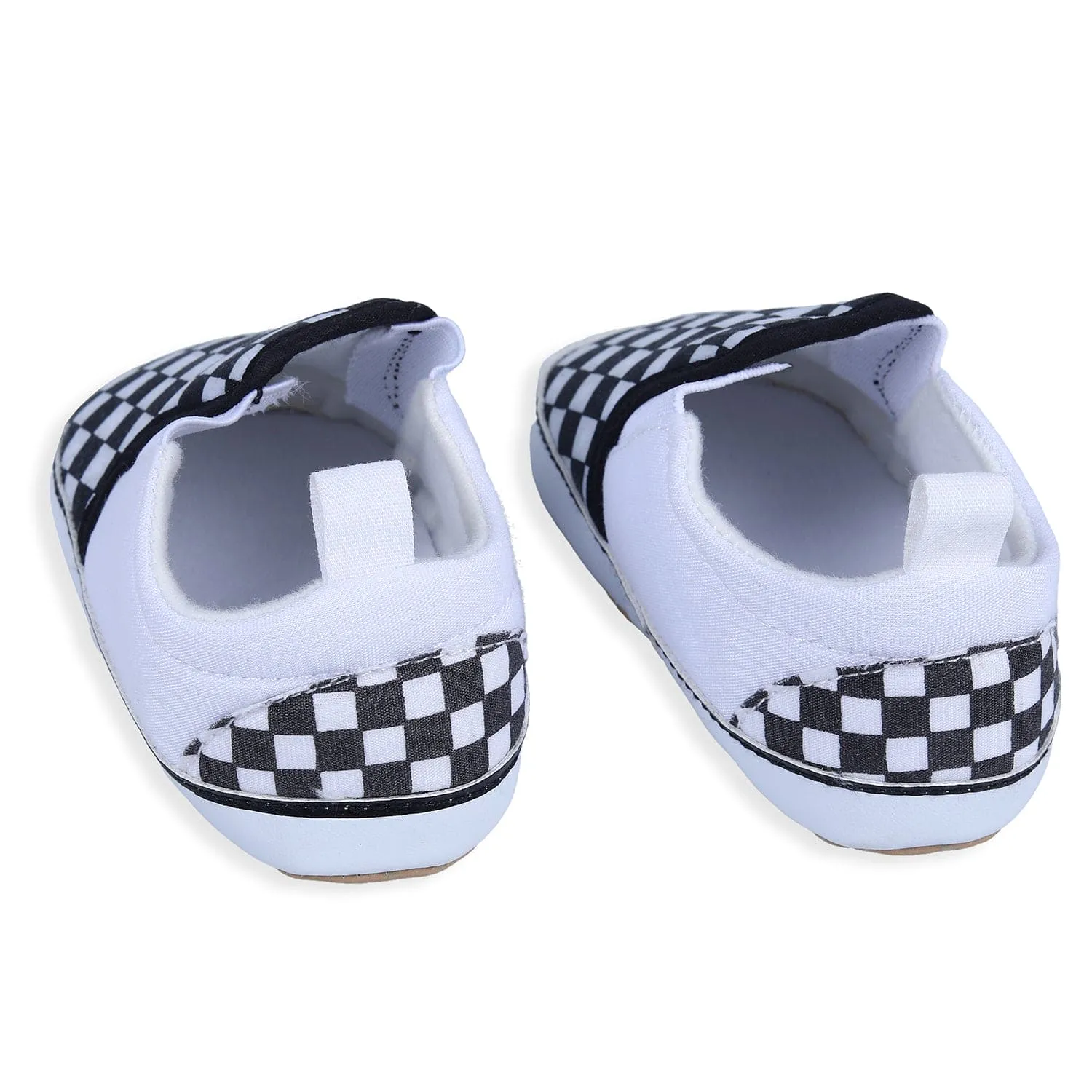 Classic Checkerboard Signature Comfortable Slip-On Booties - Black And White