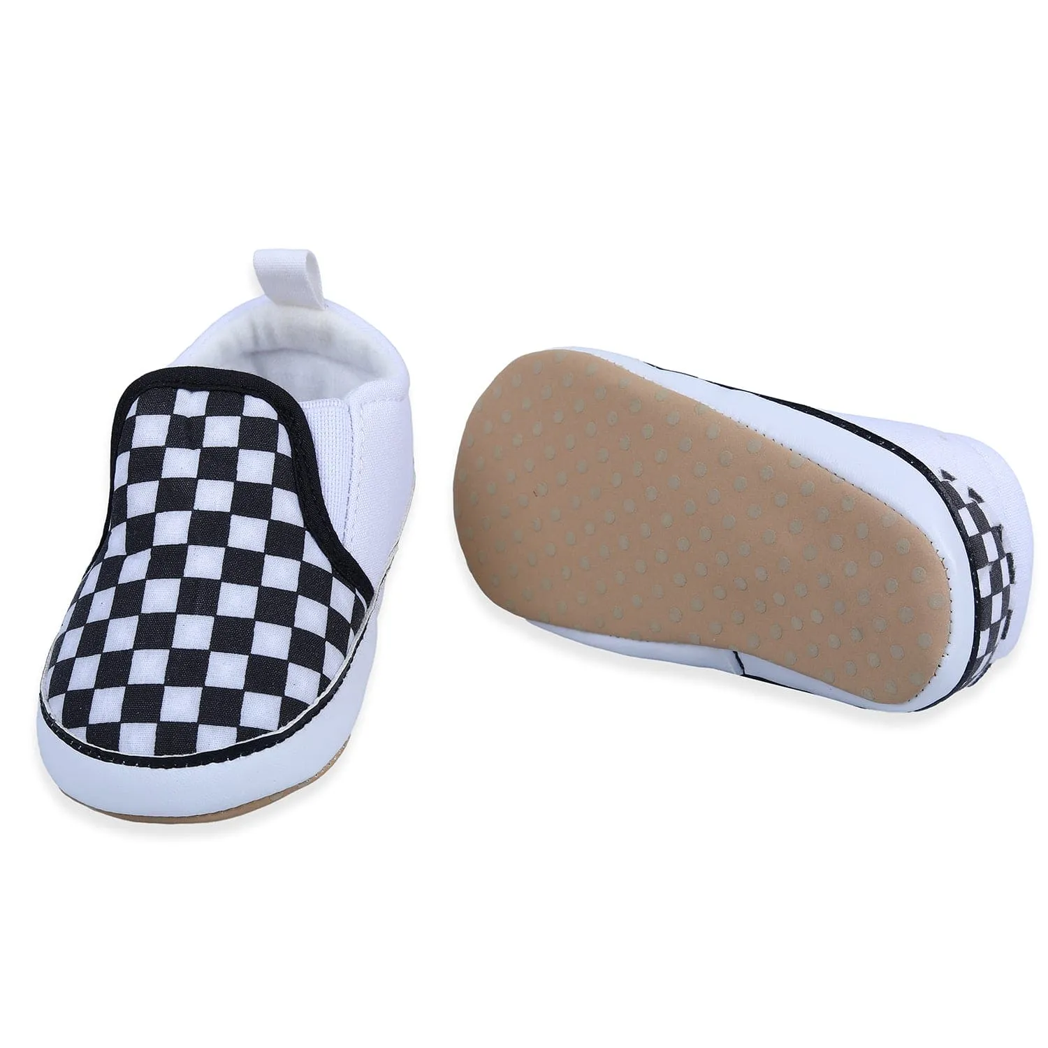 Classic Checkerboard Signature Comfortable Slip-On Booties - Black And White