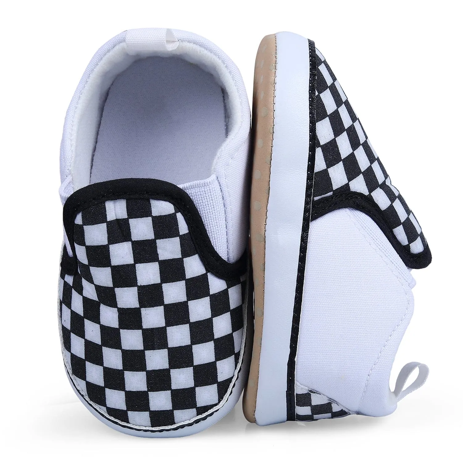 Classic Checkerboard Signature Comfortable Slip-On Booties - Black And White
