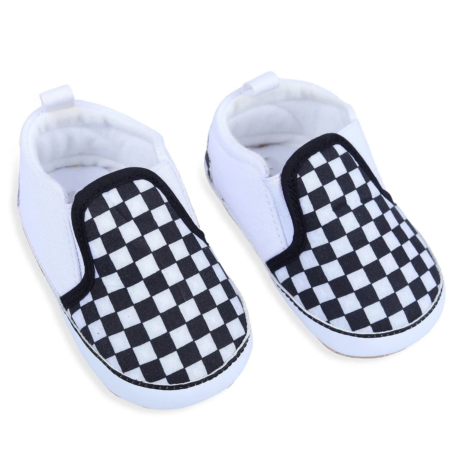 Classic Checkerboard Signature Comfortable Slip-On Booties - Black And White