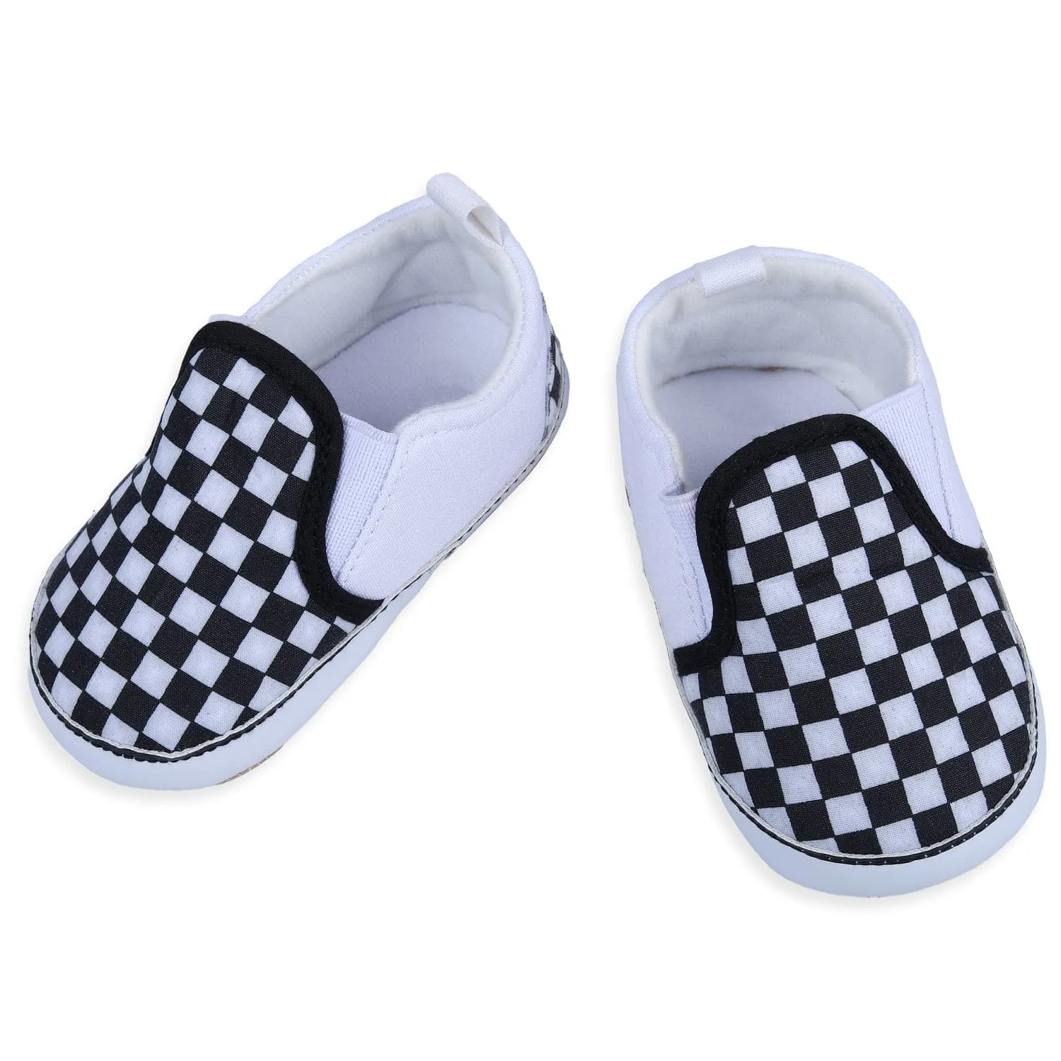 Classic Checkerboard Signature Comfortable Slip-On Booties - Black And White
