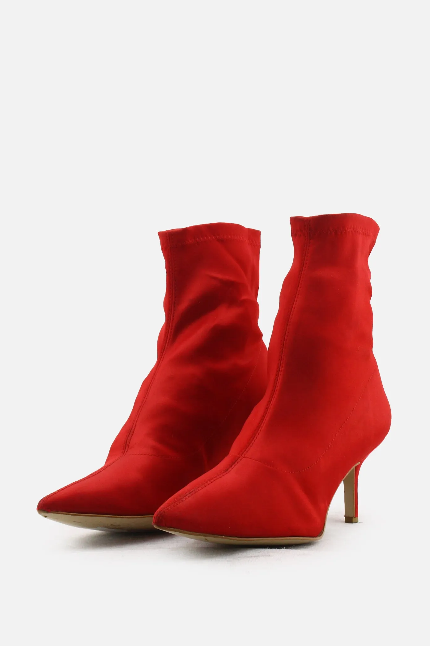 European Brand Kitten Heels Sock Boots | Textile