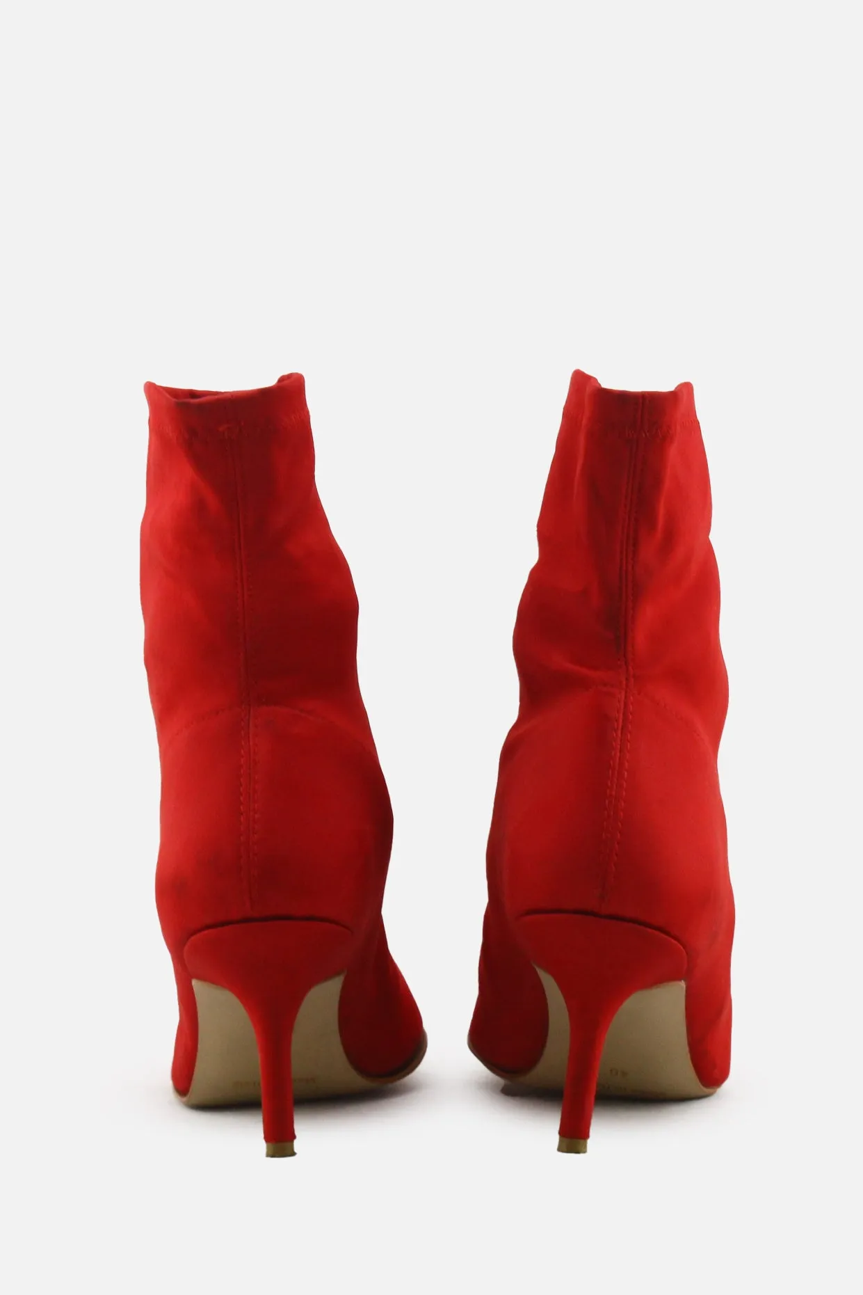 European Brand Kitten Heels Sock Boots | Textile