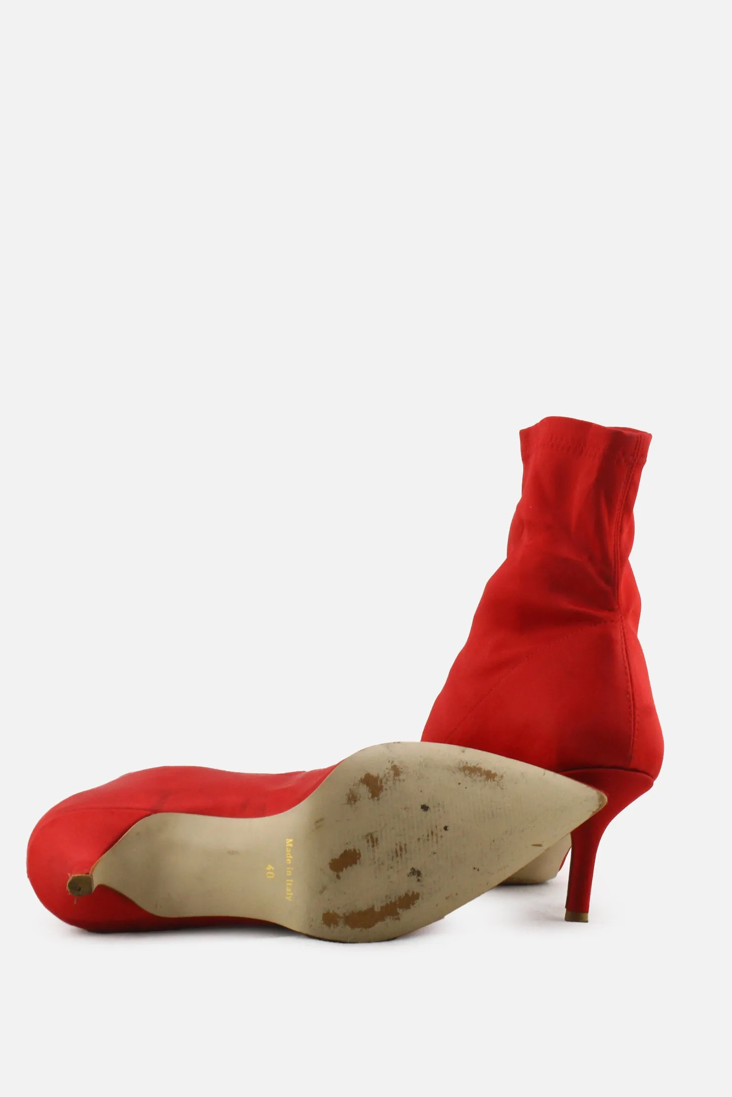 European Brand Kitten Heels Sock Boots | Textile