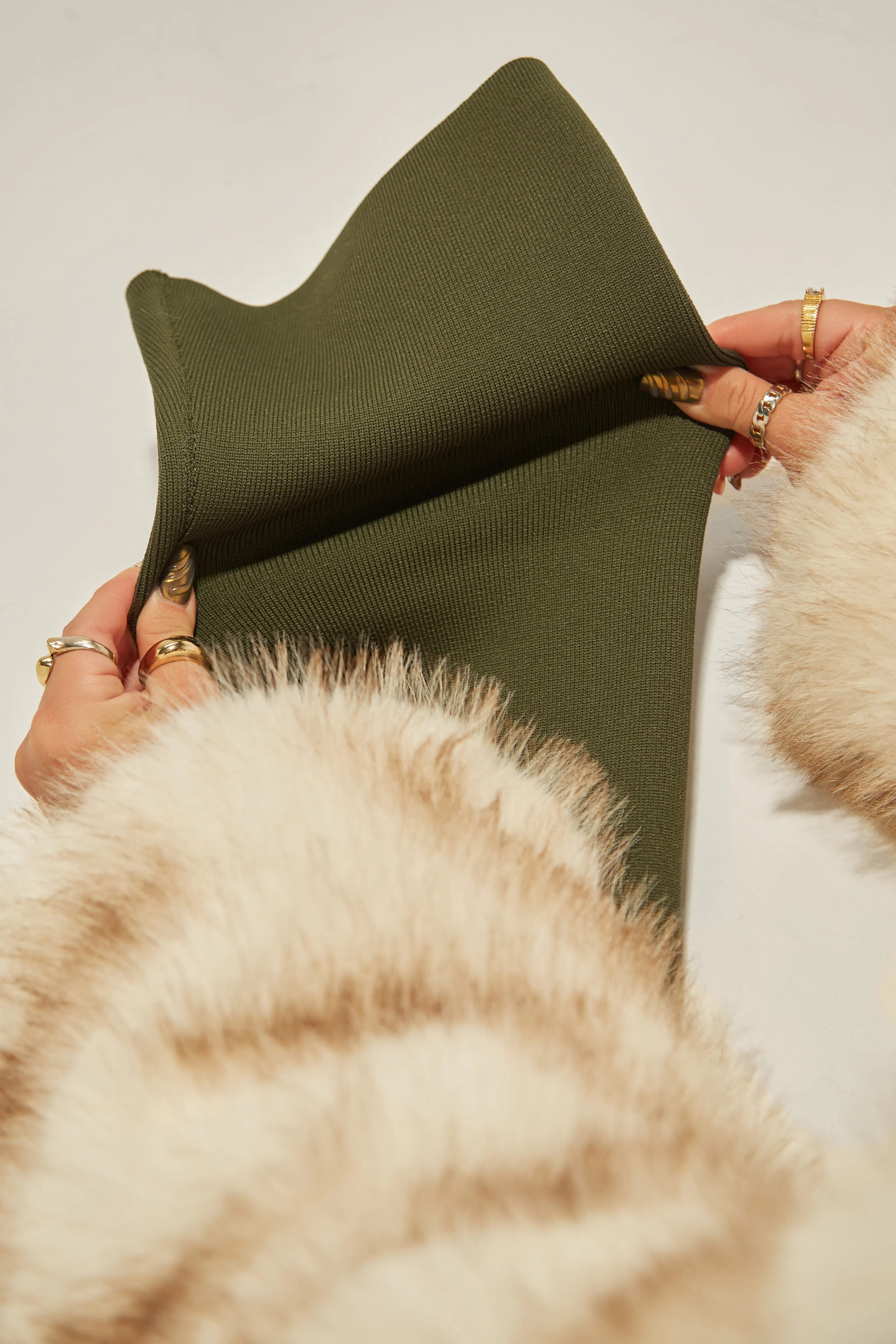 Evie Over The Knee Heel Boots - Green
