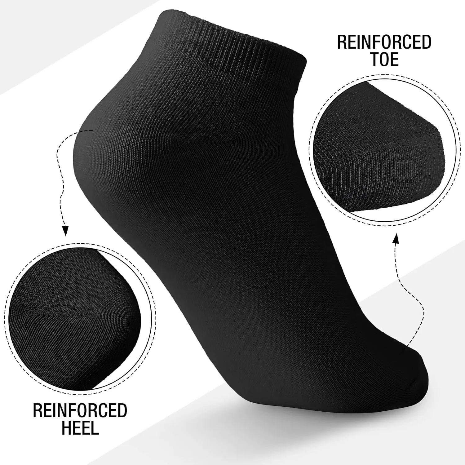 Geyoga 48 Pairs Men Cushion Ankle Socks, Comfortable Breathable Low Cut Casual Socks for Sports