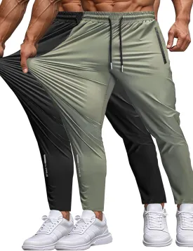 Men's Sweatpants Lightweight Active Pants Quick Dry for Running ??Jogging ??Yoga??Golf with Zipper Pockets
