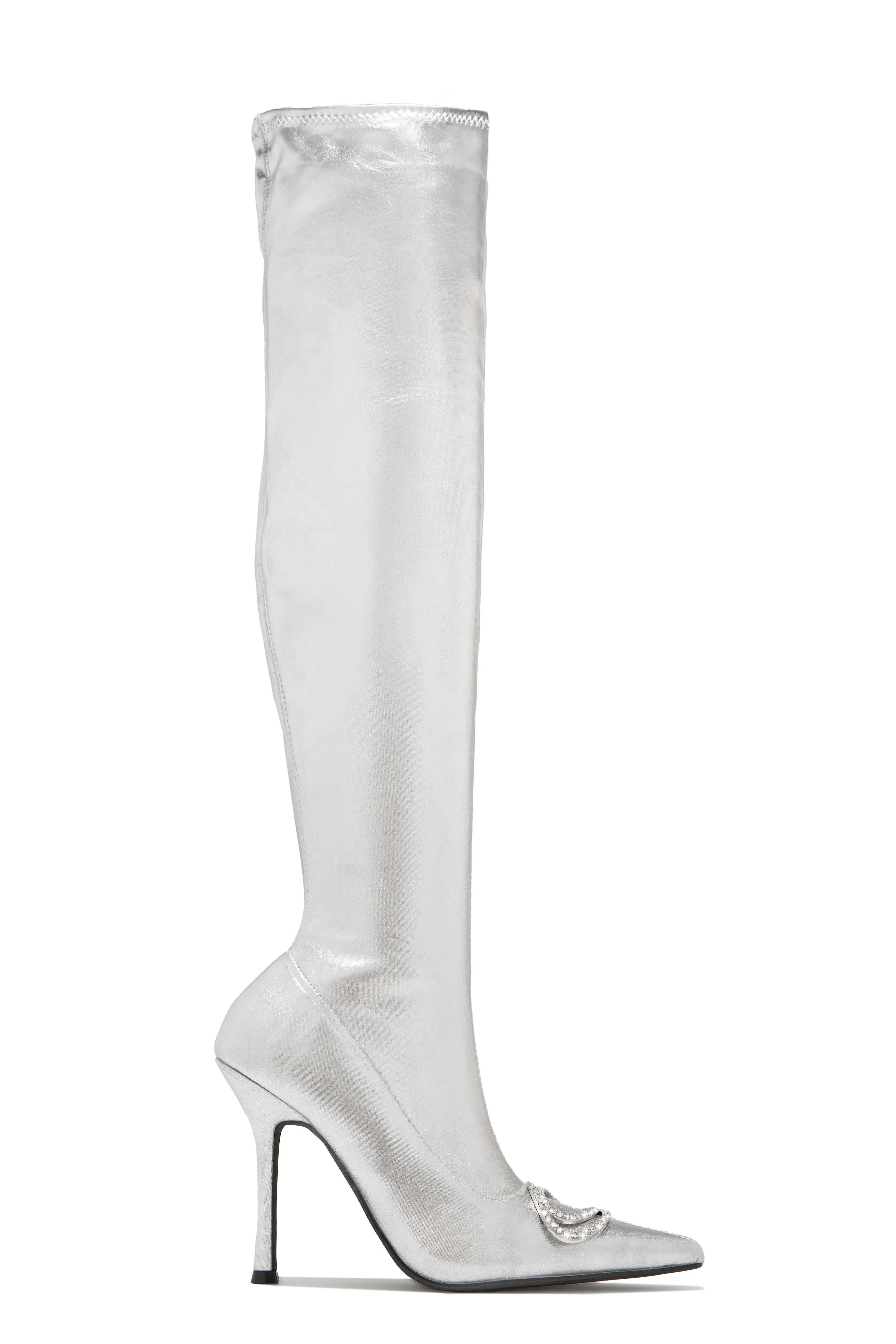 Night Is Young Over The Knee High Heel Boots - Black