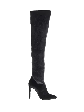 over-the-knee velvet boots