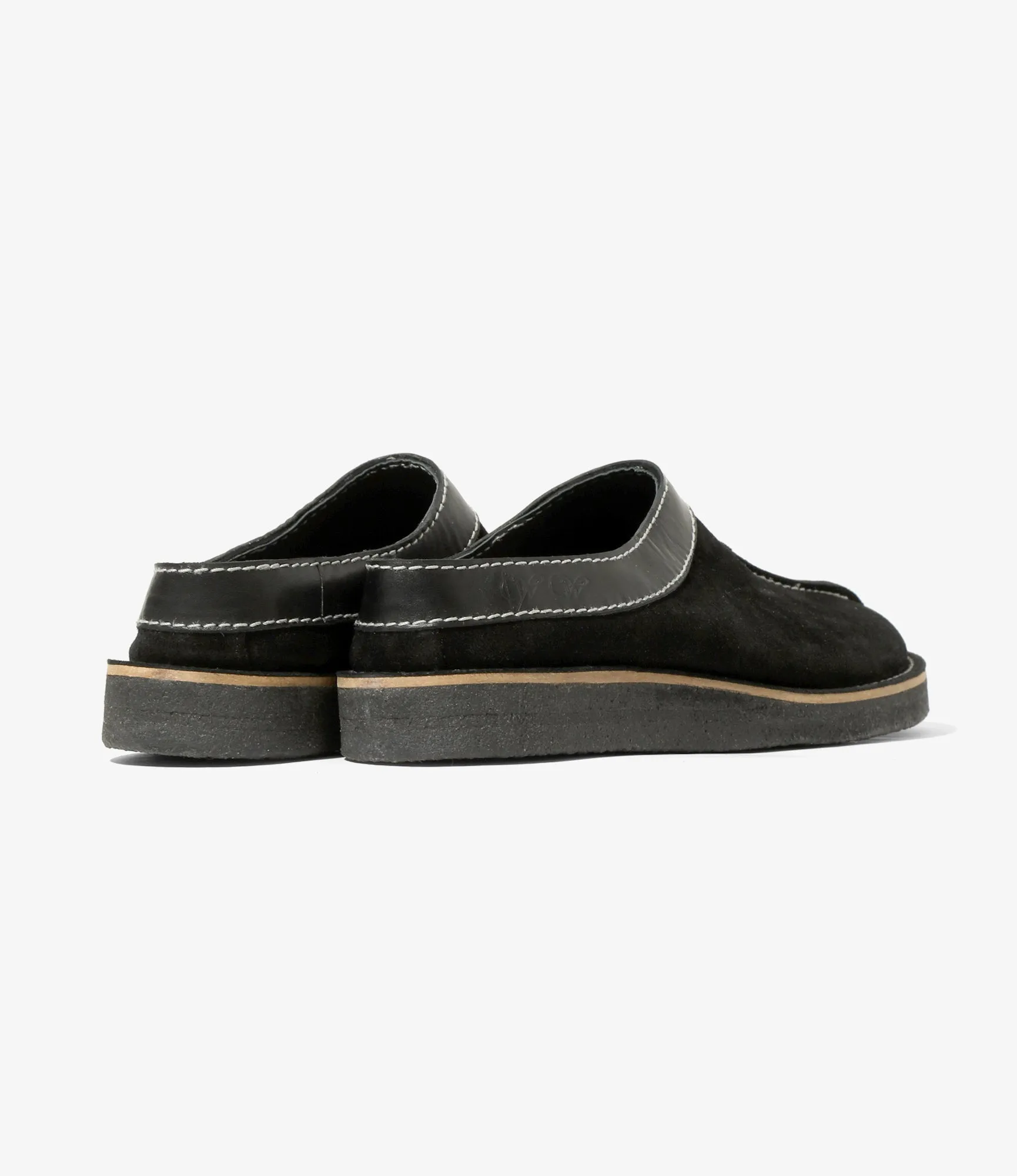 QR Centre Seam Slip-In Moccasin – Black Suede