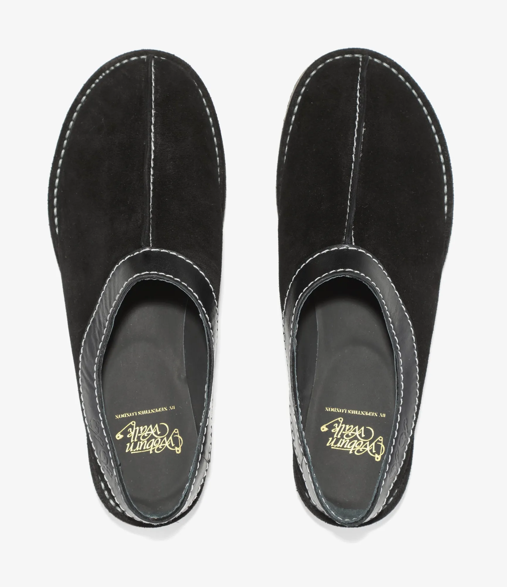 QR Centre Seam Slip-In Moccasin – Black Suede