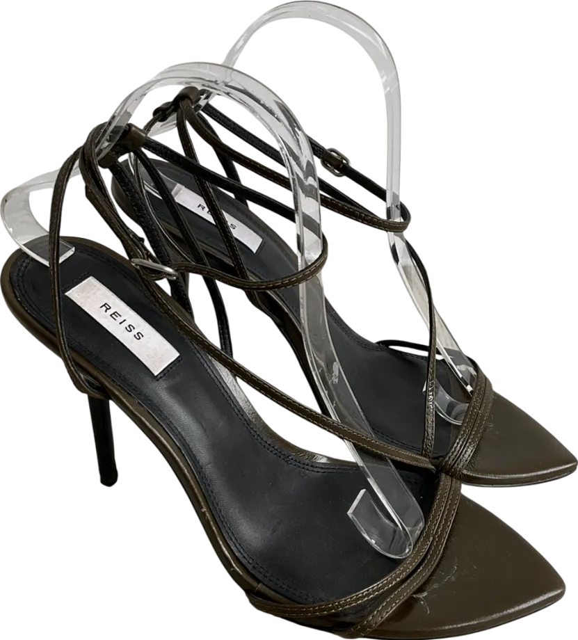 REISS Green Strappy Pointed Toe Sandals UK 7 EU 40 👠