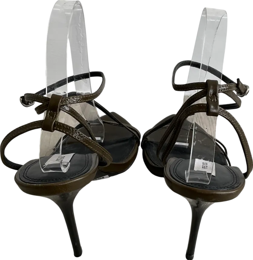 REISS Green Strappy Pointed Toe Sandals UK 7 EU 40 👠