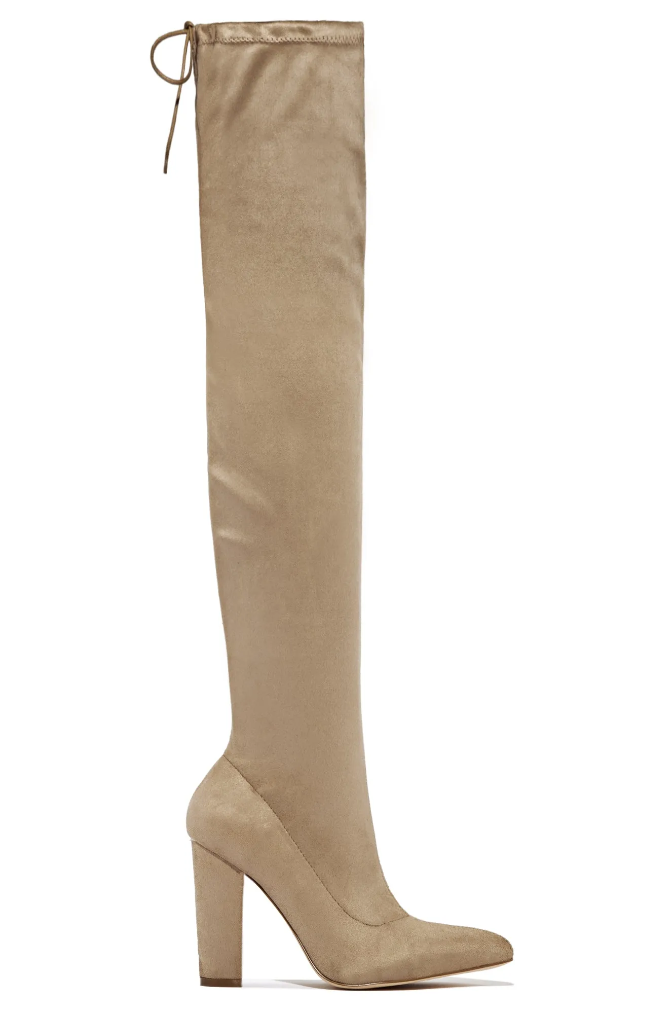 Set The Bar Over The Knee Block High Heel Boots - Black