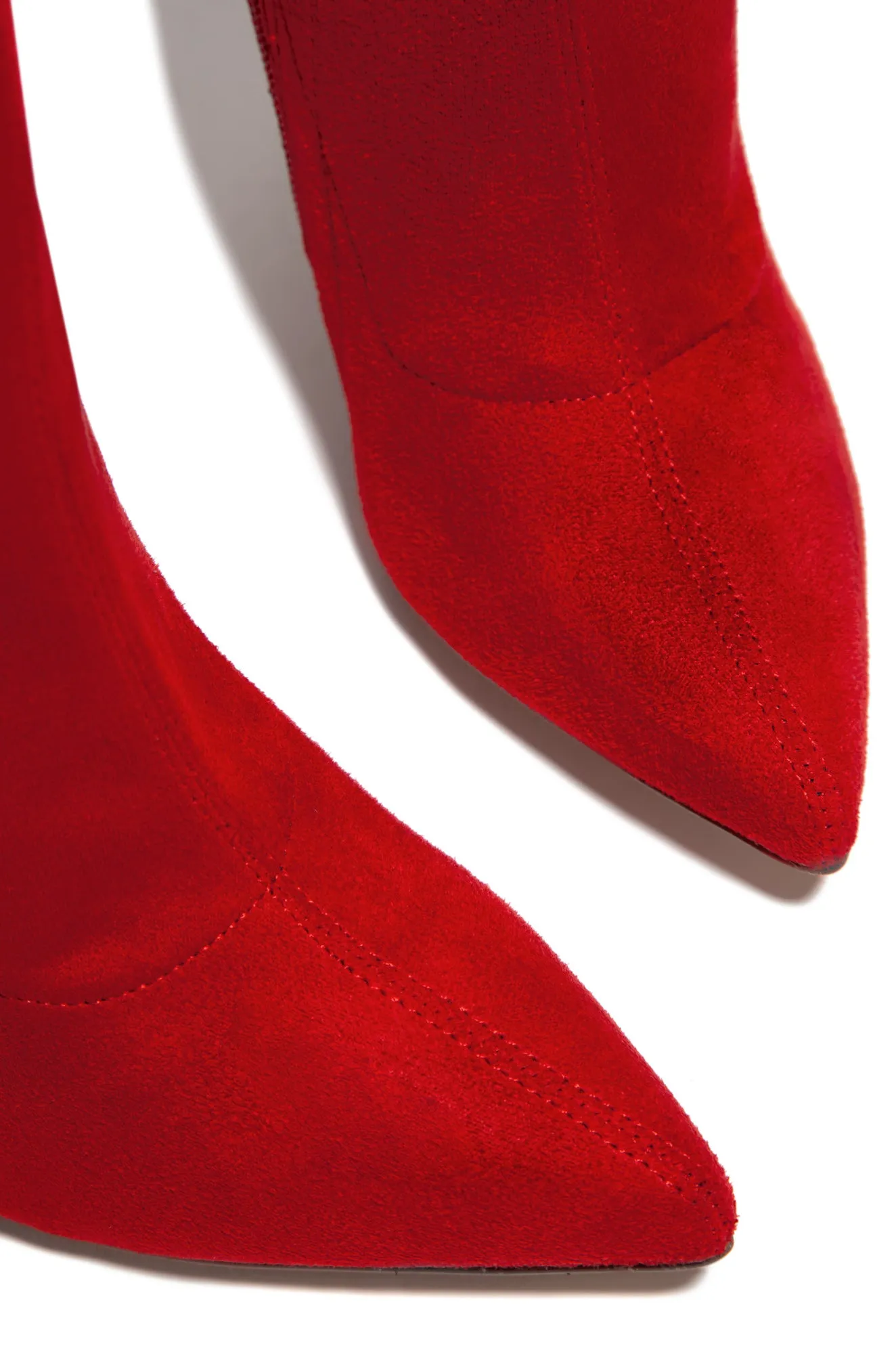 Sultry Touch Over The Knee Boots - Red