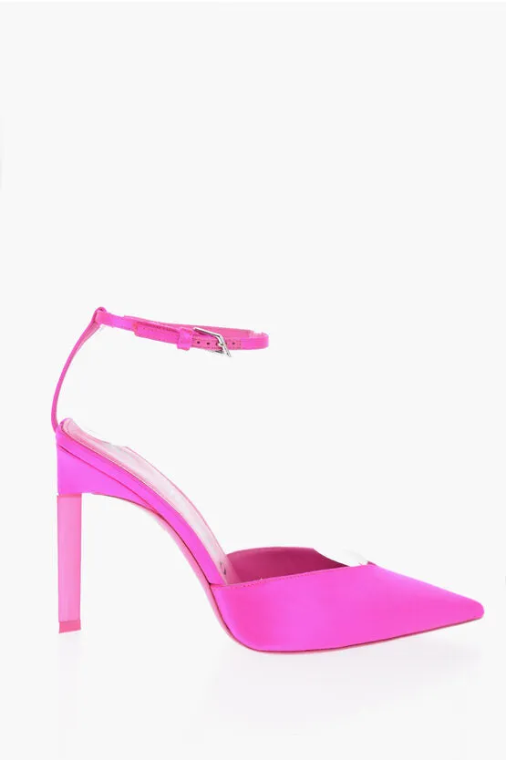 The Attico Satin PERINE Ankle-Strap Pumps Heel