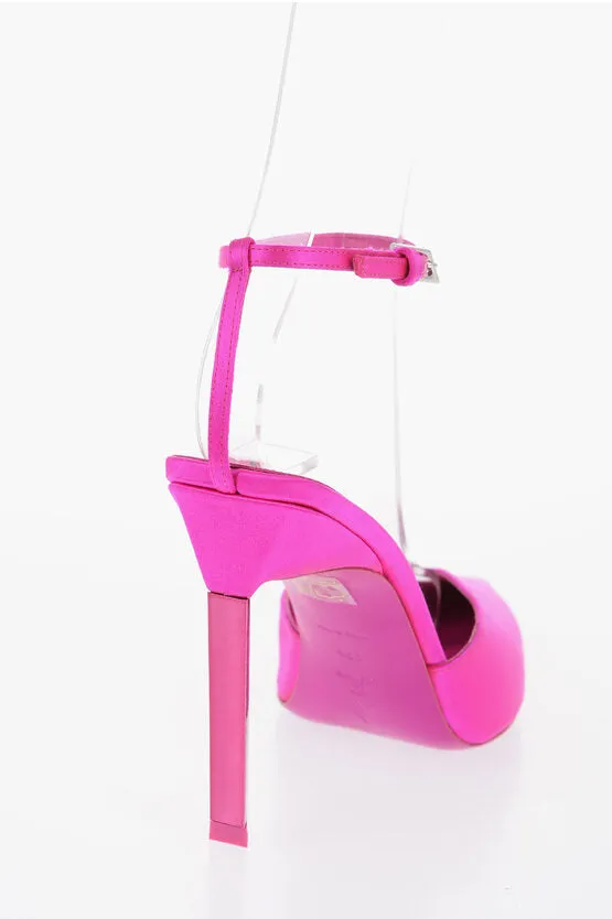 The Attico Satin PERINE Ankle-Strap Pumps Heel