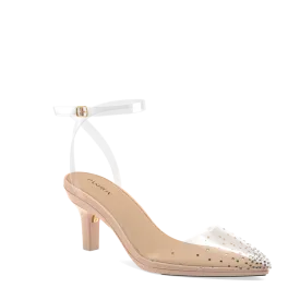 The D'Orsay - Sand Transparent Rhinestone   Stiletto Heel Kit 3 Sand