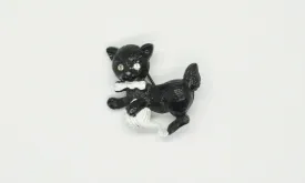 Vintage Gerry's Black Kitten with a Ball of Yarn Brooch