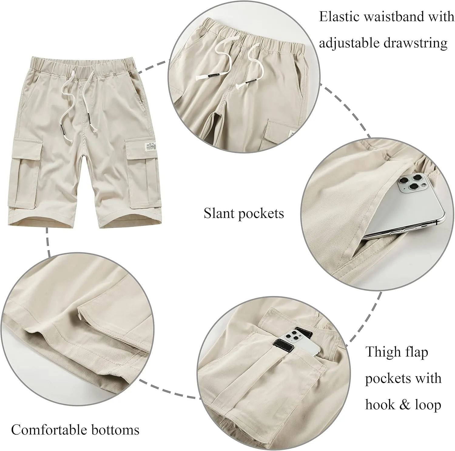 VtuAOL Cargo Shorts for Women Casual Relaxed Comfy Hiking Shorts with Multi Pockets