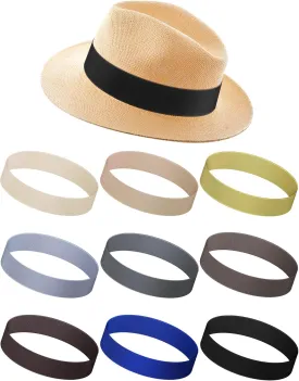 Yahenda 9 Pcs Stretchable Hat Band Ribbon Panama Western Cowboy Hat Bands Costume Headwear for Women Men